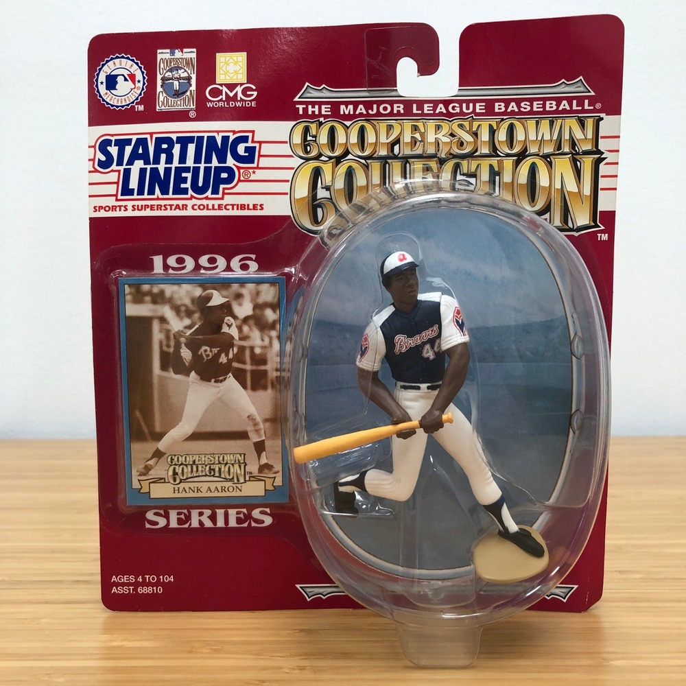 Starting Lineup Hank Aaron Action Figure White 1996 Braves Vintage